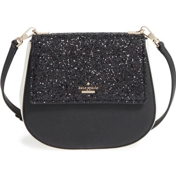 kate spade Handbags - Kate Spade Cameron Street Glitter Small Byrdie in Black & White Crossbody